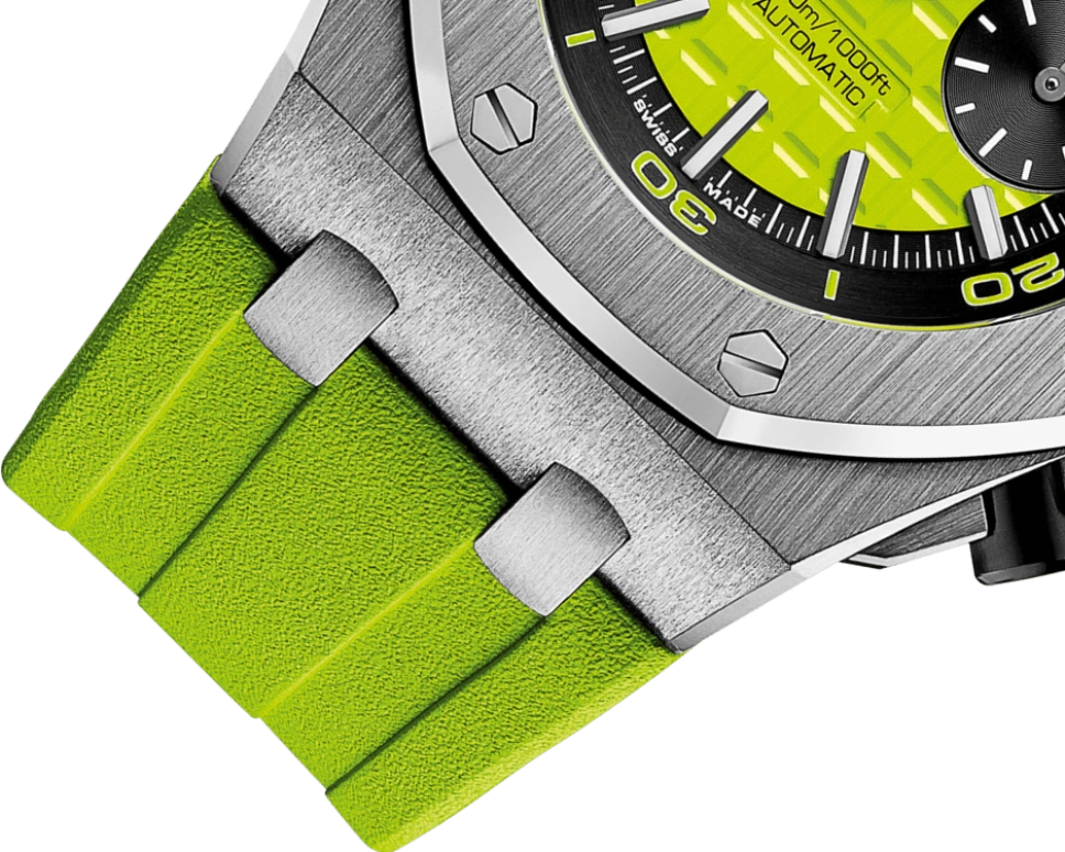 Audemars Piguet,Royal Oak Offshore 42mm,42mm,Stainless Steel,Green,Automatic,Chronograph,50hours,26703ST,26703ST.OO.A038CA.01