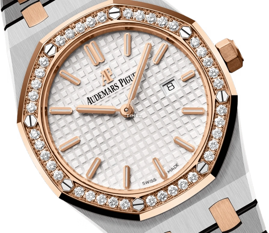 Audemars Piguet,Royal Oak 33mm,33mm,Stainless Steel,Rose Gold,Silver,Quartz,Day,In-house Caliber,67651SR,67651SR.ZZ.1261SR.01-A