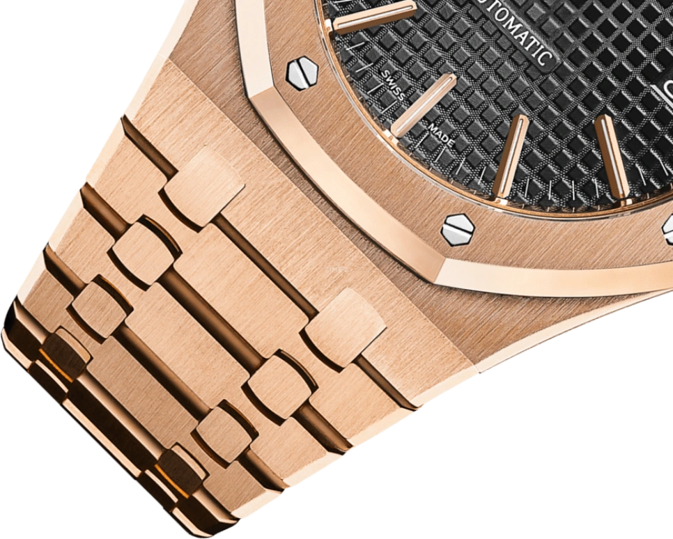 Audemars Piguet,Royal Oak 41mm,41mm,Pink Gold,Black,Automatic,Day,60hours,15400OR,15400OR.OO.1220OR.01