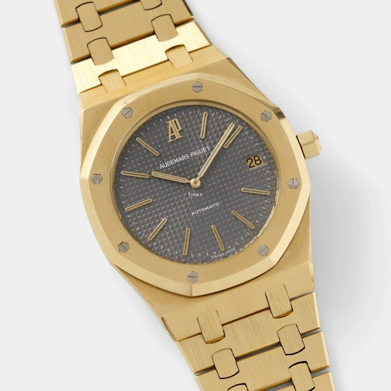 Audemars Piguet,Royal Oak 39mm,39mm,Yellow Gold,Grey,Automatic,Day,Sapphire,Crystal Glass,Justin Bieber,JB,5402BA