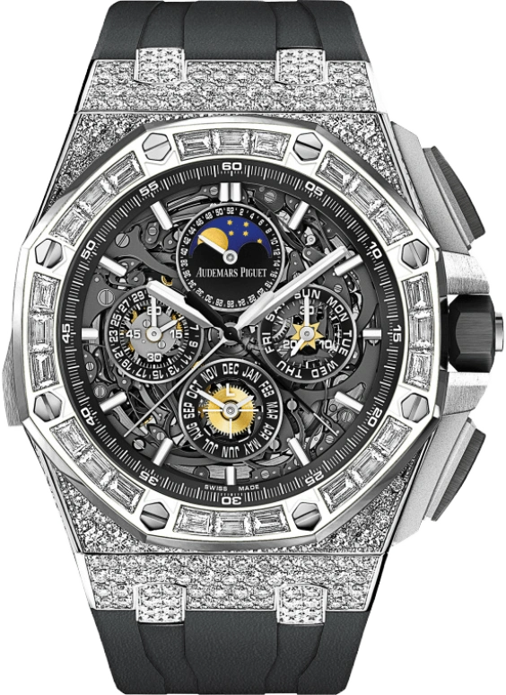 Audemars Piguet,Royal Oak Offshore 44mm,44mm,White Gold,Skeleton,Automatic,Chronograph,Moonphase,Perpetual Calendar,Month,45hours,In-house Caliber,26575BC,26575BC.ZZ.A002CA.01