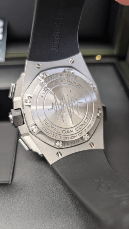 Audemars Piguet,Royal Oak Concept 44mm,44mm,Stainless Steel,Black,Skeleton,Handwound,Chronograph,Tourbillon,Minute Repeater,26577ST,26577ST.OO.D002CA.01