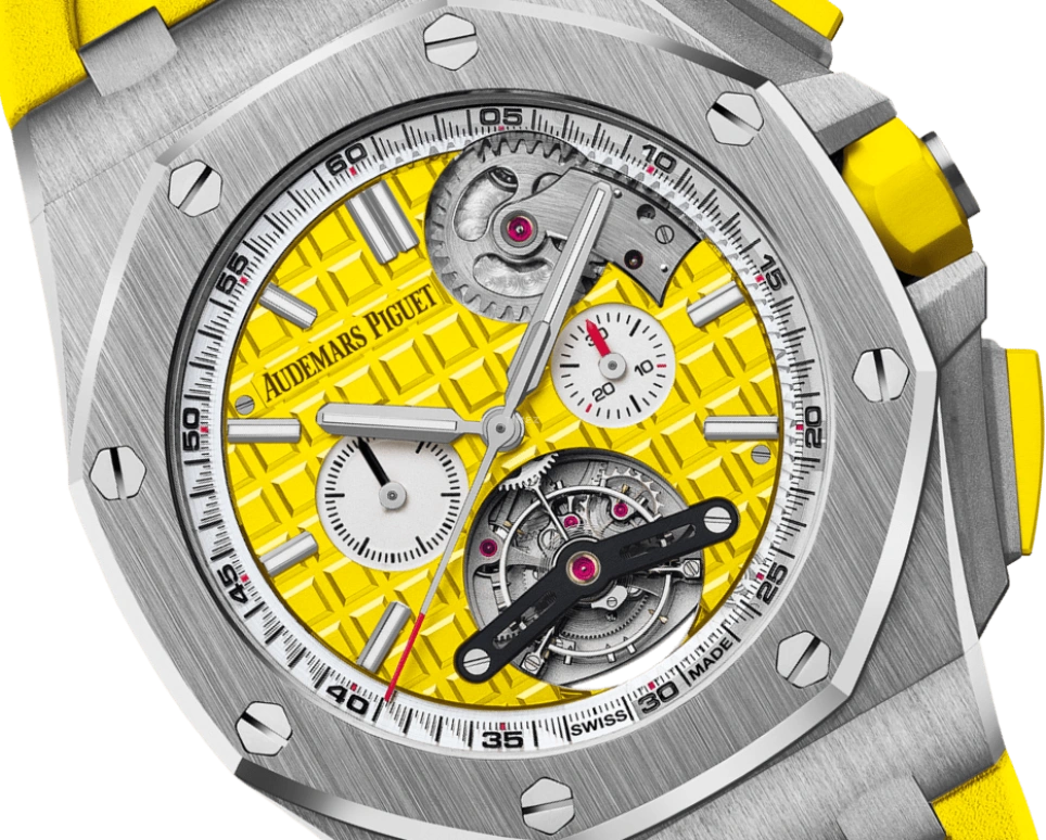 Audemars Piguet,Royal Oak Offshore 44mm,44mm,Stainless Steel,Yellow,Automatic,Chronograph,Day,26540ST,26540ST.OO.A051CA.01