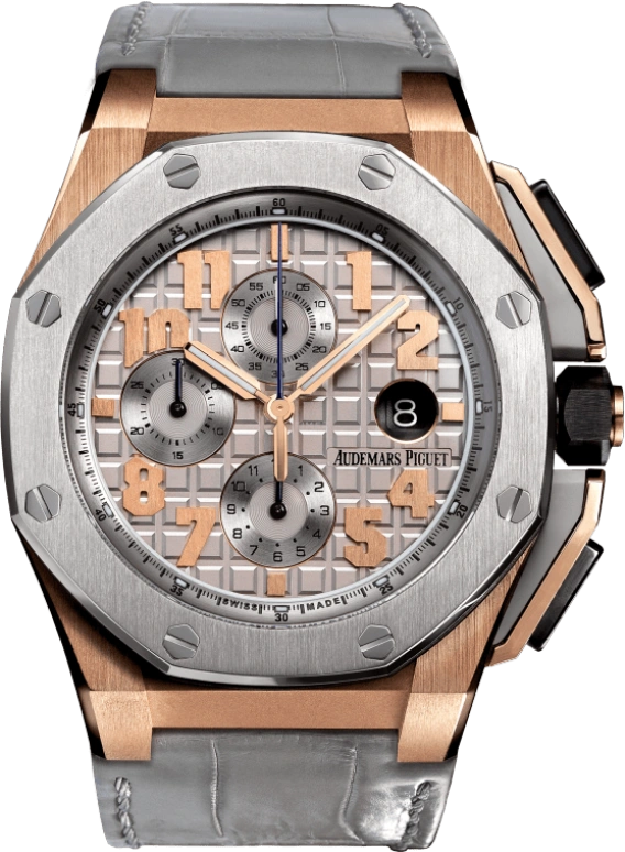 Audemars Piguet,Royal Oak Offshore 44mm,44mm,Pink Gold,Titanium,Grey,Automatic,Chronograph,Day,Anti-magnetic,Carmelo Anthony,LeBron James,26210OI,26210OI.OO.A109CR.01