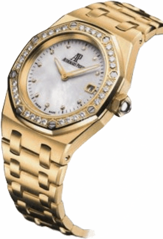 Audemars Piguet,Royal Oak 33mm,33mm,Yellow Gold,White,Silver,Quartz,Day,In-house Caliber,67601BA,67601BA.ZZ.1210BA.02