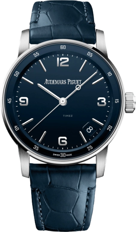 Audemars Piguet,CODE 11.59 41mm,41mm,White Gold,Blue,Automatic,Day,70hours,15210BC,15210BC.OO.A321CR.01
