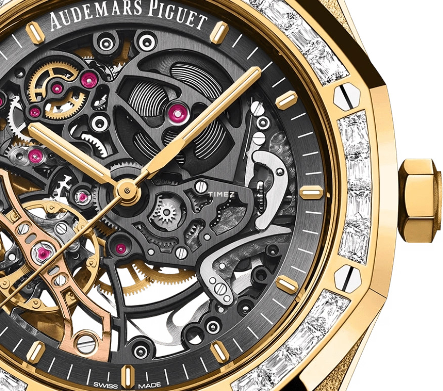 Audemars Piguet,Royal Oak 41mm,41mm,Yellow Gold,Skeleton,Grey,Automatic,Double Balance,45hours,15412BA,15412BA.ZG.1224BA.01