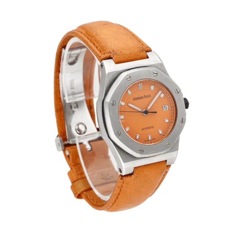 Audemars Piguet,Royal Oak Offshore 30mm,30mm,Stainless Steel,Orange,Automatic,Day,40hours,77151ST,77151ST.O.0009.05