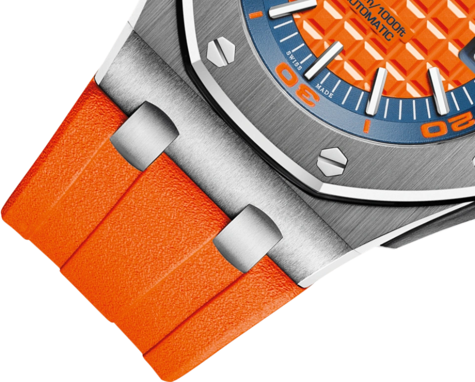 Audemars Piguet,Royal Oak Offshore 42mm,42mm,Stainless Steel,Orange,Automatic,Day,60hours,15710ST,15710ST.OO.A070CA.01