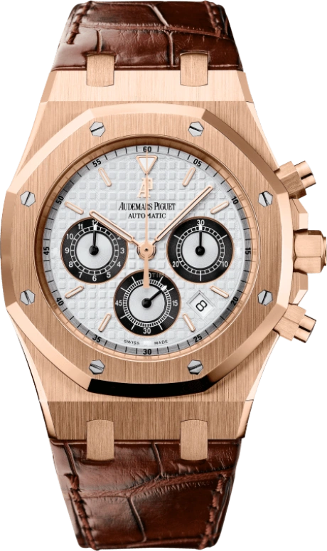 Audemars Piguet,Royal Oak 39mm,39mm,Pink Gold,Silver,White,Black,Automatic,Chronograph,Day,26022OR,26022OR.OO.D098CR.01