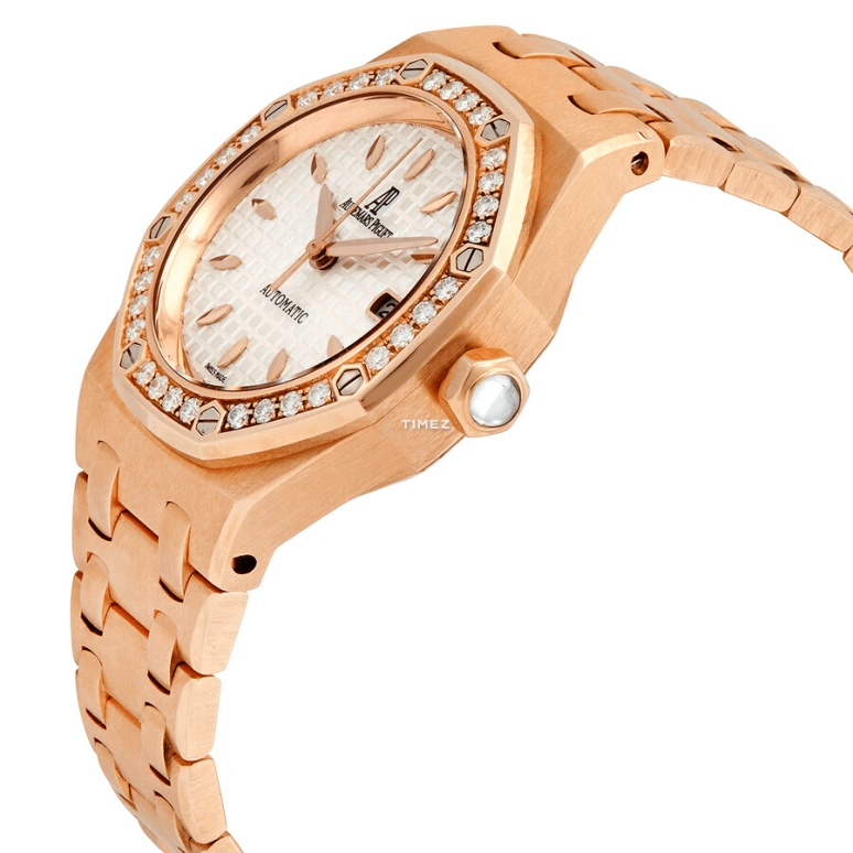 Audemars Piguet,Royal Oak 33mm,33mm,Rose Gold,White,Silver,Automatic,Day,40hours,77321OR,77321OR.ZZ.1230OR.01.A