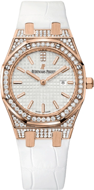 Audemars Piguet,Royal Oak 33mm,33mm,Rose Gold,Silver,Quartz,Day,In-house Caliber,67652OR,67652OR.ZZ.D011CR.01