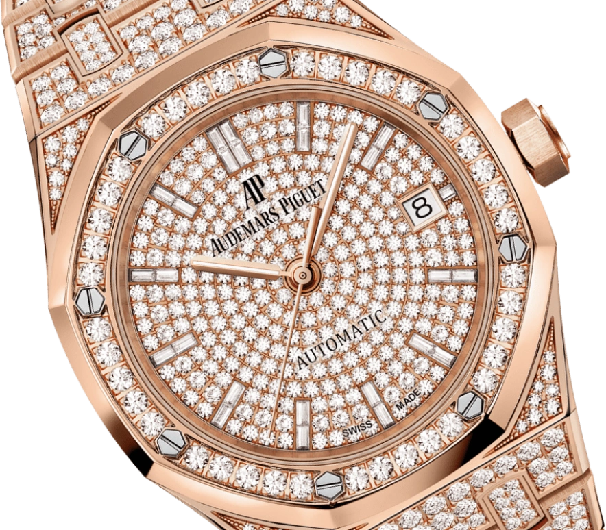 Audemars Piguet,Royal Oak 37mm,37mm,Pink Gold,Rose Gold,Automatic,Day,60hours,Georgina Rodríguez,15452OR,15452OR.ZZ.1258OR.02