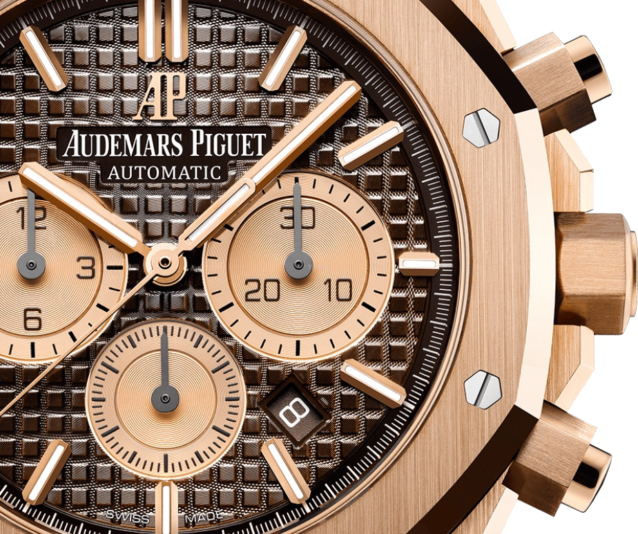 Audemars Piguet,Royal Oak 41mm,41mm,Rose Gold,Brown,Automatic,Chronograph,Day,26331OR,26331OR.OO.D821CR.01