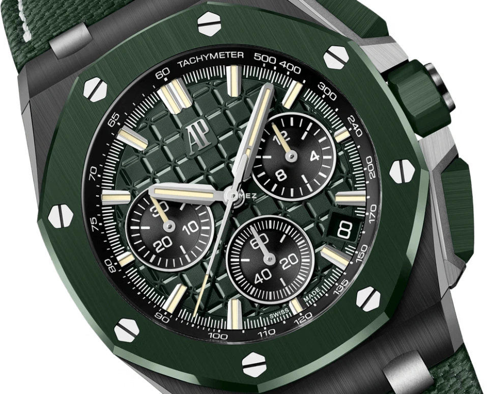 Audemars Piguet,Royal Oak Offshore 43mm,43mm,Ceramic,Green,Automatic,Chronograph,Day,Flyback,26420CE,26420CE.OO.A063VE.01