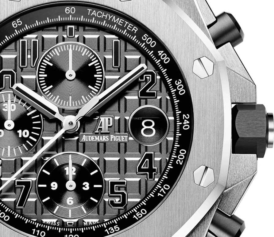 Audemars Piguet,Royal Oak Offshore 42mm,42mm,Ceramic,Stainless Steel,Grey,Automatic,Chronograph,Day,26470ST,26470ST.OO.A104CR.01