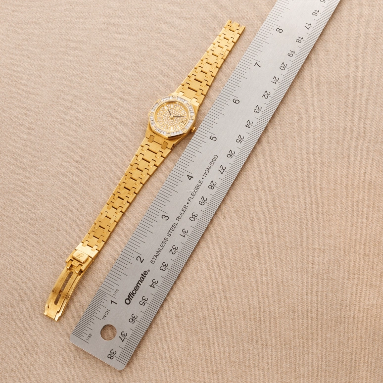 Audemars Piguet,Royal Oak 25mm,25mm,Yellow Gold,Gold,Silver,Quartz,Day,Sapphire,Crystal Glass,66464BA