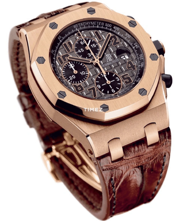 Audemars Piguet,Royal Oak Offshore 42mm,42mm,Rose Gold,Brown,Automatic,Chronograph,Day,26192OR,26192OR.D0801CR.01