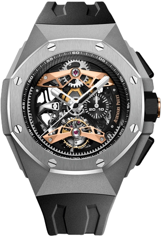 Audemars Piguet,Royal Oak Concept 44mm,44mm,Titanium,Ceramic,Skeleton,Black,Automatic,Chronograph,Tourbillon,26612TI,26612TI.OO.D002CA.01