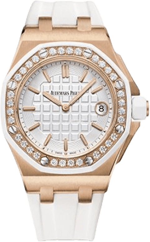 Audemars Piguet,Royal Oak Offshore 37mm,37mm,Rose Gold,White,Silver,Quartz,Day,In-house Caliber,67540OK,67540OK.ZZ.D010CA.01