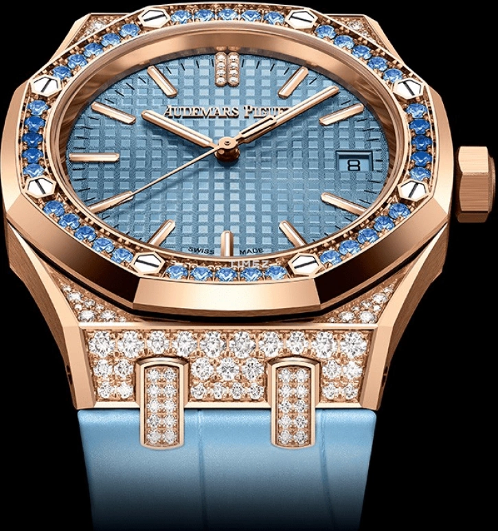 Audemars Piguet,Royal Oak 37mm,37mm,Rose Gold,Blue,Automatic,Day,Octagon,15551OR,15551OR.ZS.D344CR.01