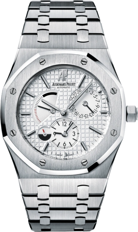 Audemars Piguet,Royal Oak 39mm,39mm,Stainless Steel,Silver,White,Silver White,Automatic,Day,Power Reserve Indicator,Dule Time,Day / Night Indication,38hours,In-house Caliber,26120ST,26120ST.OO.1220ST.01