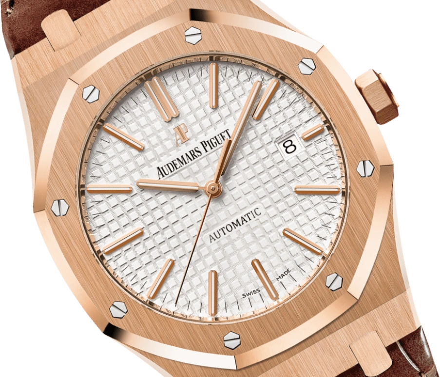 Audemars Piguet,Royal Oak 41mm,41mm,Pink Gold,Silver,White,Automatic,Day,60hours,15400OR,15400OR.OO.D088CR.01