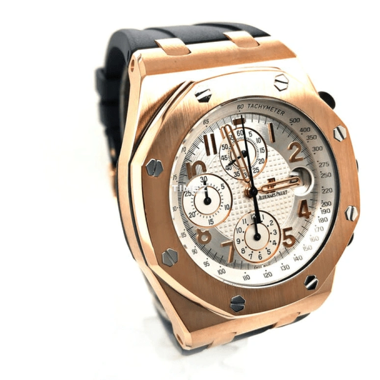 Audemars Piguet,Royal Oak Offshore 44mm,44mm,Rose Gold,White,Silver,Automatic,Chronograph,Day,26061OR,26061OR.OO.D001CR.01