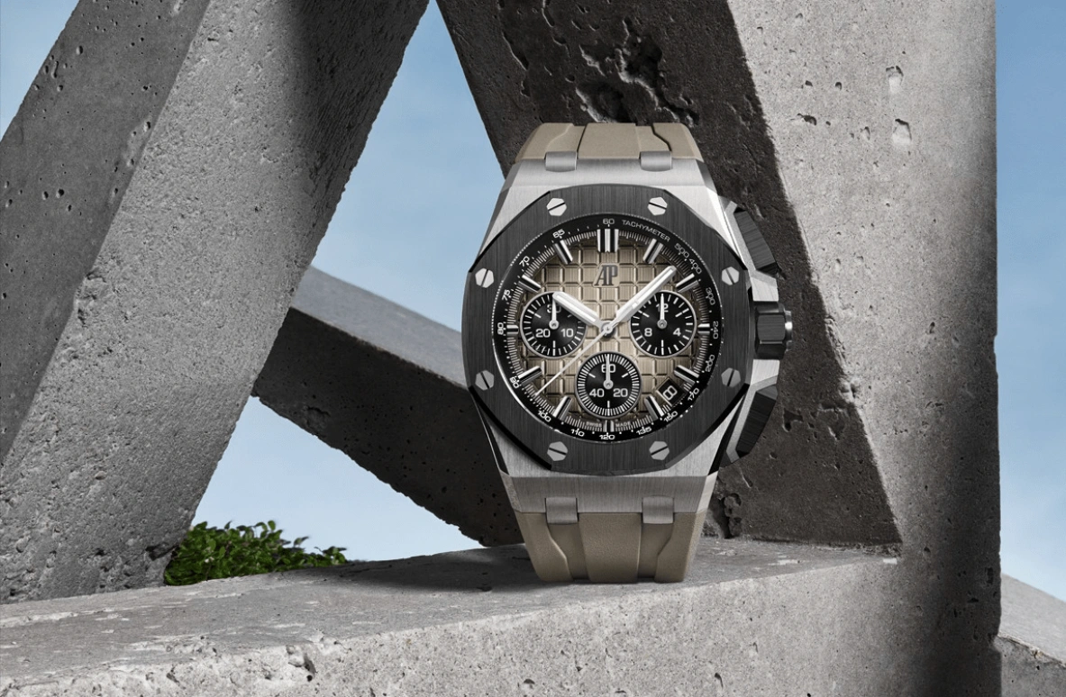 Audemars Piguet,Royal Oak Offshore 43mm,43mm,Ceramic,Stainless Steel,Brown,Automatic,Chronograph,Day,Flyback,26420SO,26420SO.OO.A600CA.01