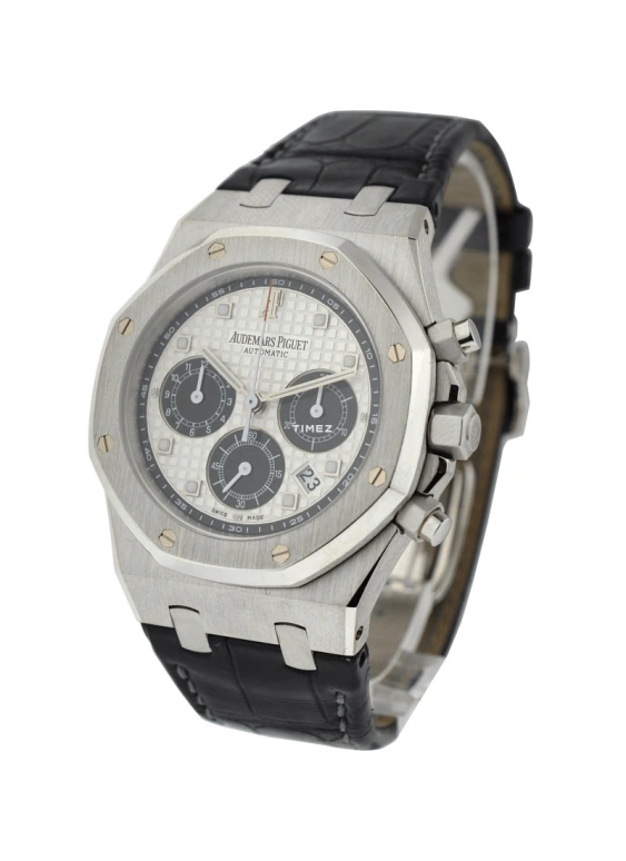 Audemars Piguet,Royal Oak 41mm,41mm,Platinum,Silver,White,Black,Automatic,Chronograph,Day,26035PT,26035PT.OO.D002CR.01
