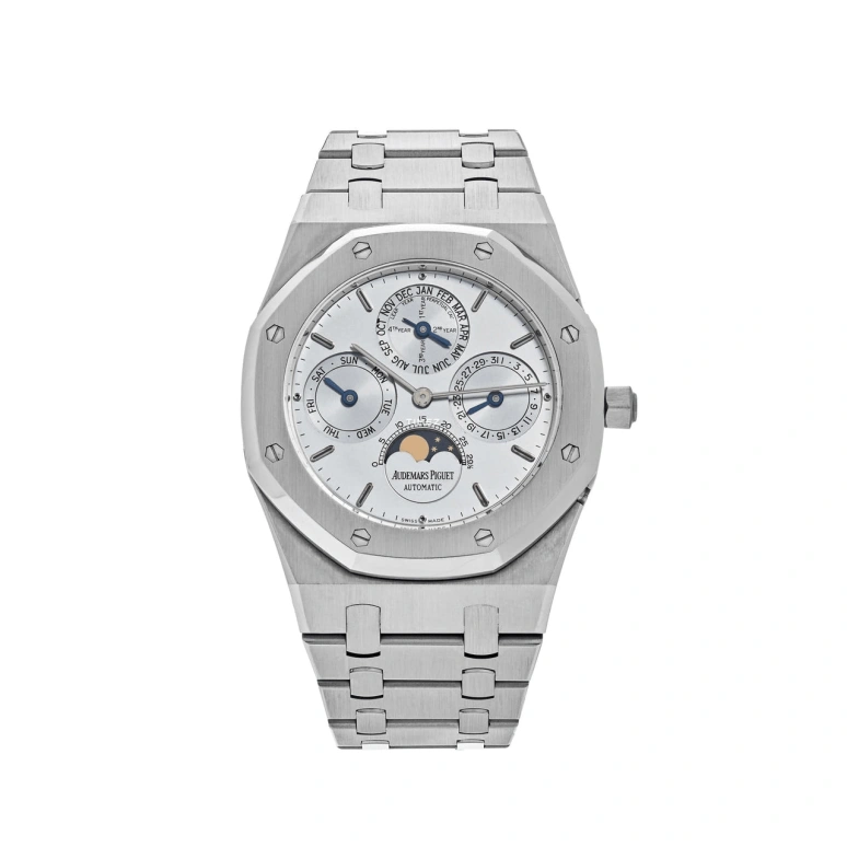 Audemars Piguet,Royal Oak 39mm,39mm,Stainless Steel,Silver,Automatic,Moonphase,Perpetual Calendar,Leap Year,Month,40hours,In-house Caliber,25820ST,25820ST.O.0944ST.01