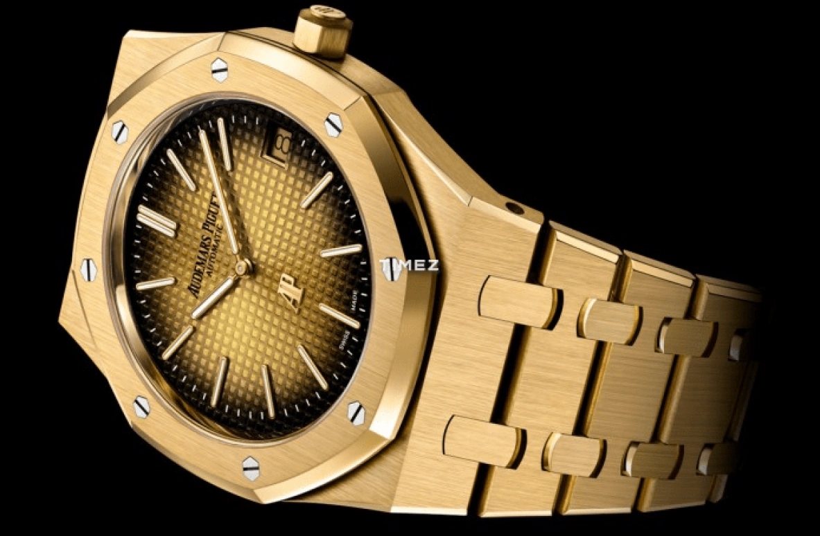 Audemars Piguet,Royal Oak 39mm,39mm,Yellow Gold,Gold,Gradient,Automatic,Day,55hours,LeBron James,16202BA,16202BA.OO.1240BA.02