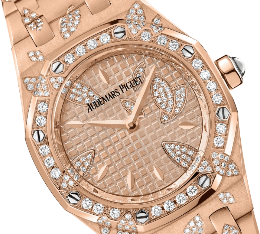 Audemars Piguet,Royal Oak 33mm,33mm,Pink Gold,Pink,Quartz,In-house Caliber,Sapphire,67616OR,67616OR.ZZ.1234OR.01