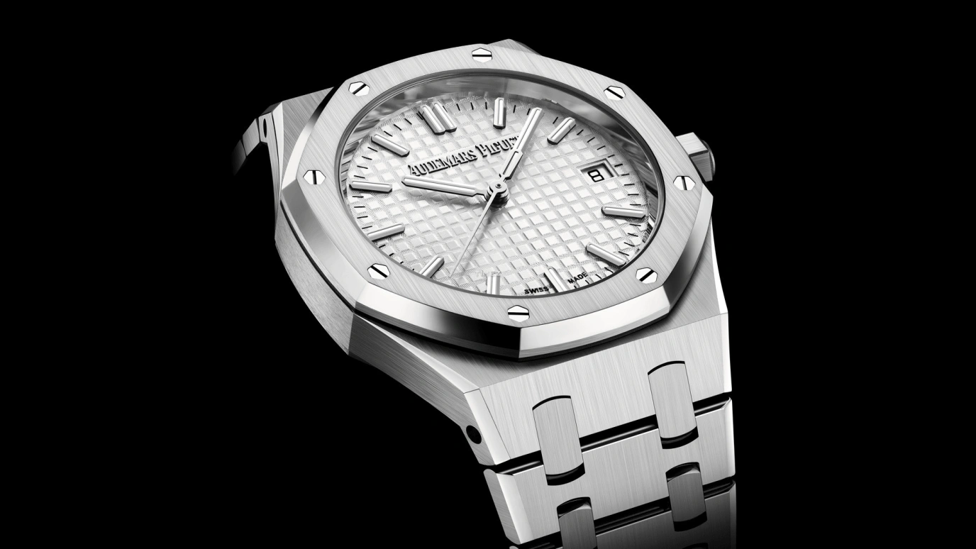 Audemars Piguet,Royal Oak 34mm,34mm,Stainless Steel,Silver,White,Automatic,Day,50hours,77450ST,77450ST.OO.1361ST.02