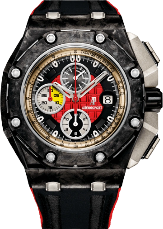 Audemars Piguet,Royal Oak Offshore 44mm,44mm,Titanium,Ceramic,Carbon,Red,Black,Automatic,Chronograph,Day,26290IO,26290IO.OO.A001VE.01