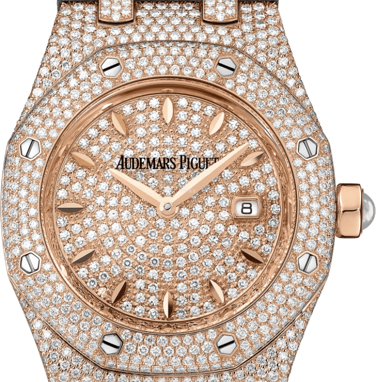 Audemars Piguet,Royal Oak 33mm,33mm,Pink Gold,Rose Gold,Quartz,Day,In-house Caliber,67625OR,67625OR.ZZ.D009SU.01