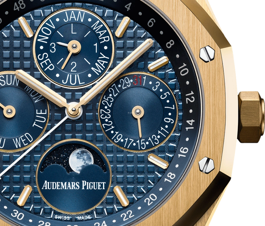 Audemars Piguet,Royal Oak 41mm,41mm,Yellow Gold,Blue,Automatic,Moonphase,Leap Year,Month,Date,40hours,In-house Caliber,26574BA,26574BA.OO.1220BA.01