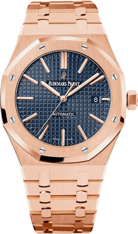Audemars Piguet,Royal Oak 41mm,41mm,Rose Gold,Blue,Automatic,Day,60hours,15400OR,15400OR.OO.1220OR.03