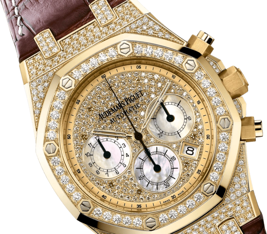 Audemars Piguet,Royal Oak 39mm,39mm,White Gold,Gold,Automatic,Chronograph,Day,26068BA,26068BA.ZZ.D088CR.01