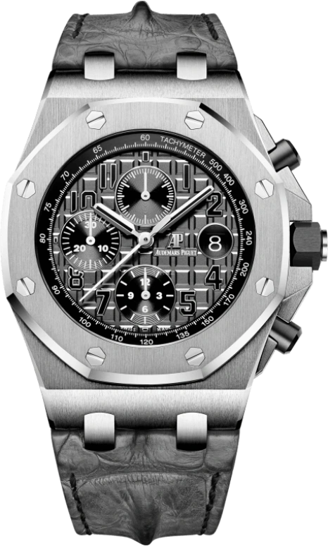 Audemars Piguet,Royal Oak Offshore 42mm,42mm,Ceramic,Stainless Steel,Grey,Automatic,Chronograph,Day,26470ST,26470ST.OO.A104CR.01