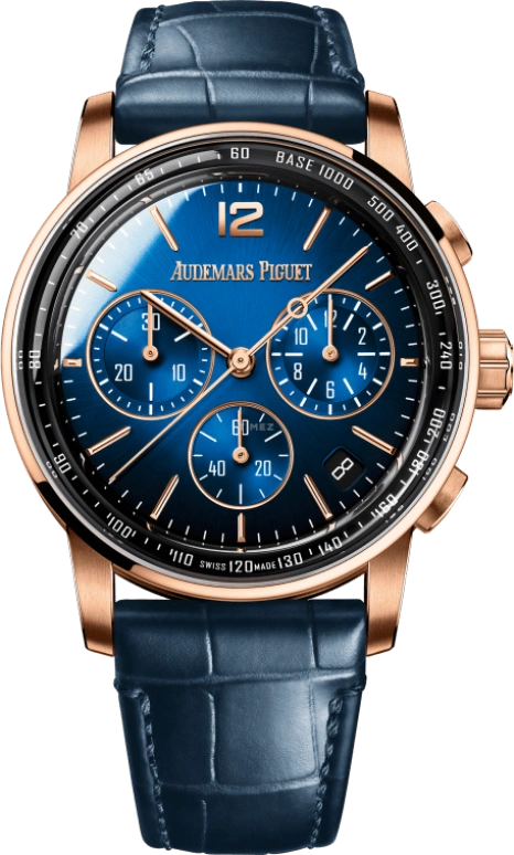 Audemars Piguet,CODE 11.59 41mm,41mm,Rose Gold,Blue,Automatic,Chronograph,Day,Flyback,26393OR,26393OR.OO.A028CR.01