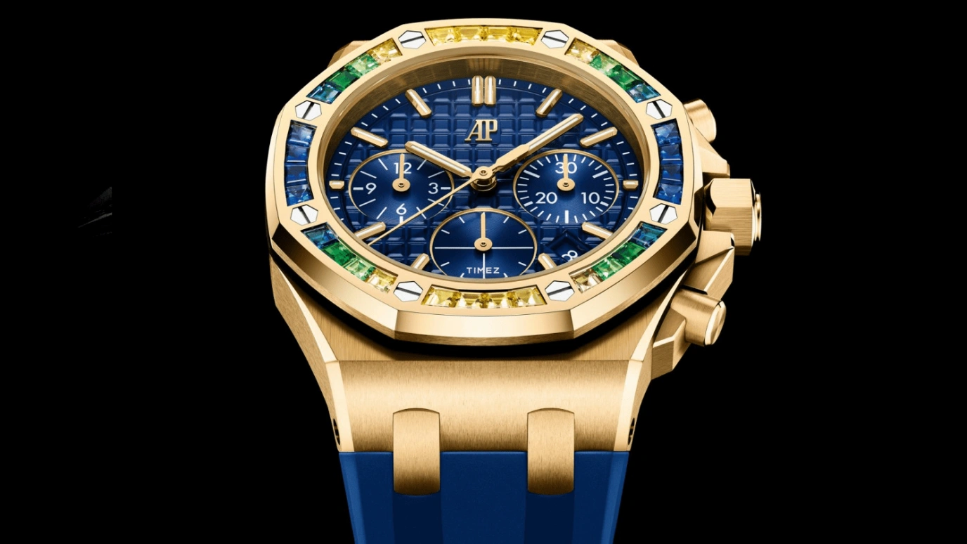 Audemars Piguet,Royal Oak Offshore 37mm,37mm,Yellow Gold,Blue,Automatic,Chronograph,Day,26236BA,26236BA.YY.D346CA.01