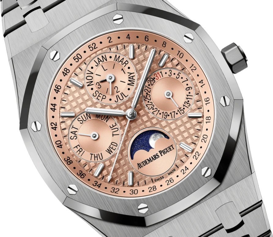 Audemars Piguet,Royal Oak 41mm,41mm,Titanium,Salmon,Automatic,Moonphase,Perpetual Calendar,Month,Date,40hours,In-house Caliber,Kyle Kuzma,26615TI,26615TI.OO.1220TI.01