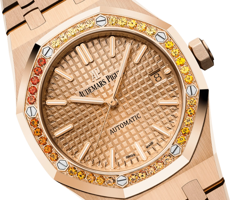 Audemars Piguet,Royal Oak 37mm,37mm,Pink Gold,Pink,Automatic,Day,60hours,15451OR,15451OR.YY.1256OR.01