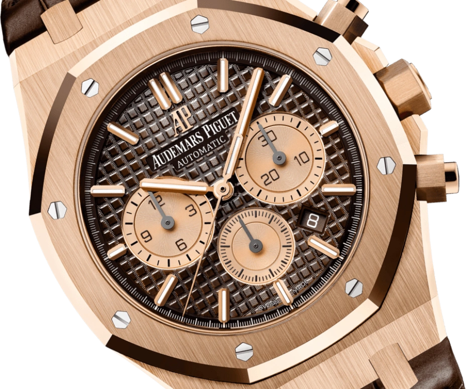 Audemars Piguet,Royal Oak 41mm,41mm,Rose Gold,Brown,Automatic,Chronograph,Day,26331OR,26331OR.OO.D821CR.01