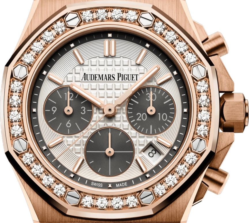 Audemars Piguet,Royal Oak Offshore 37mm,37mm,Pink Gold,Silver,White,Automatic,Chronograph,Day,26231OR,26231OR.ZZ.D003CA.01