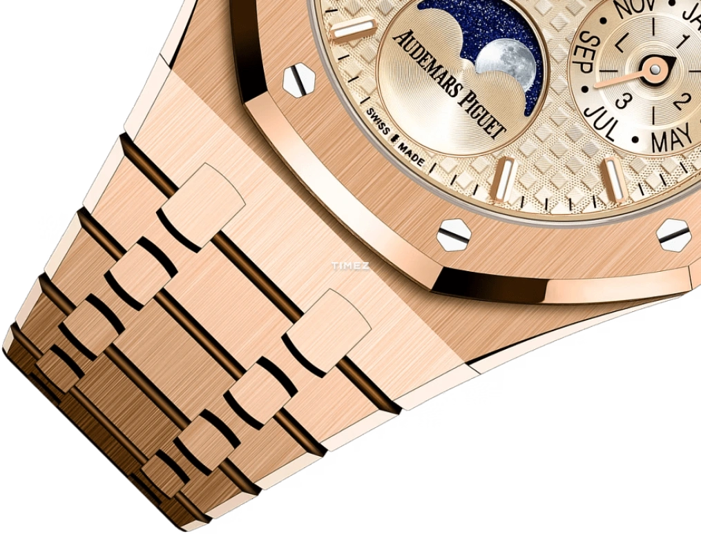 Audemars Piguet,Royal Oak 38mm,38mm,Rose Gold,Beige,Automatic,Moonphase,Perpetual Calendar,Leap Year,Month,55hours,In-house Caliber,26684OR,26684OR.OO.1356OR.01