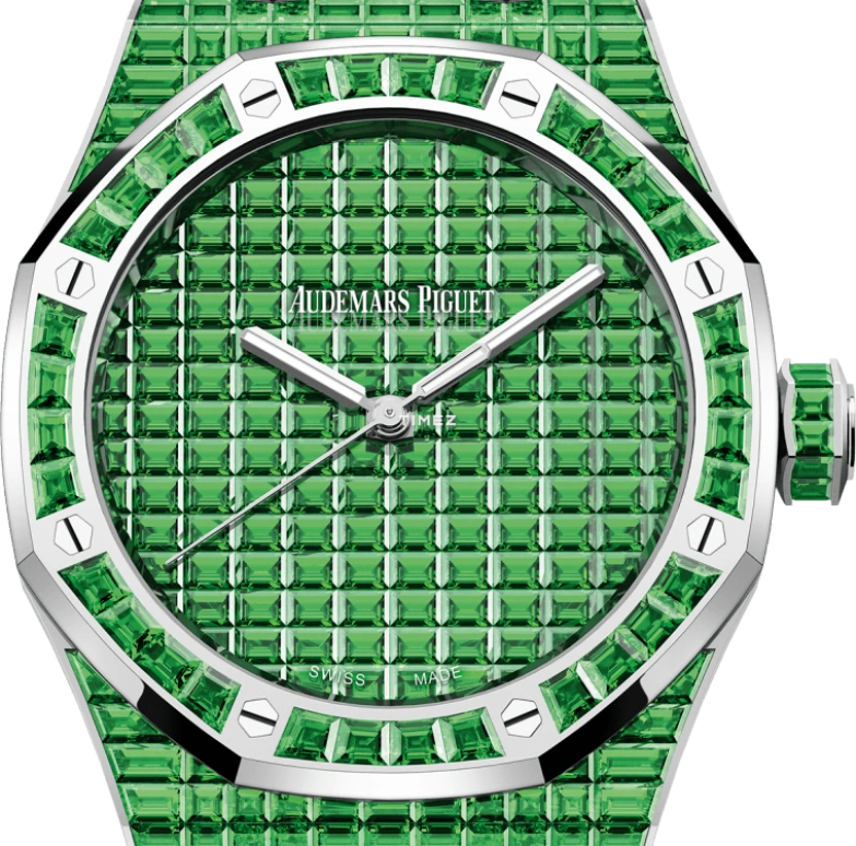 Audemars Piguet,Royal Oak 41mm,41mm,White Gold,Green,Automatic,70hours,In-house Caliber,15514BC,15514BC.TV.1284BC.01 50th