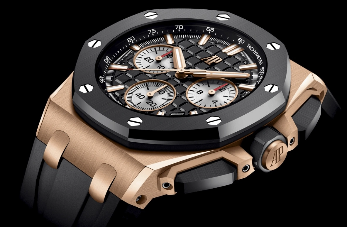 Audemars Piguet,Royal Oak Offshore 43mm,43mm,Pink Gold,Ceramic,Black,Automatic,Chronograph,Day,Chris Hemsworth,26420RO,26420RO.OO.A002CA.01
