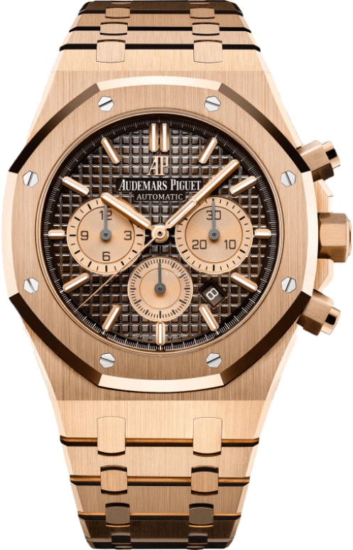 Audemars Piguet,Royal Oak 41mm,41mm,Rose Gold,Brown,Automatic,Chronograph,Day,26331OR,26331OR.OO.1220OR.02